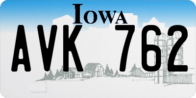 IA license plate AVK762