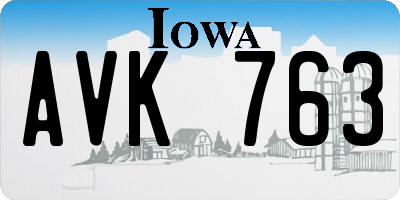 IA license plate AVK763
