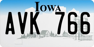 IA license plate AVK766