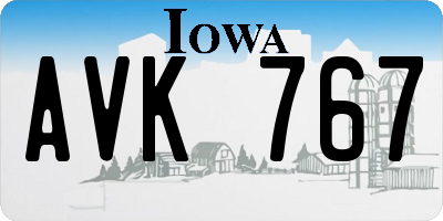 IA license plate AVK767