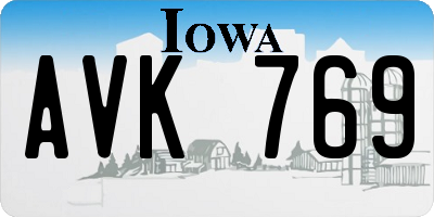 IA license plate AVK769