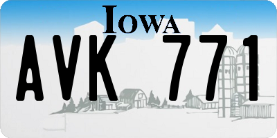 IA license plate AVK771