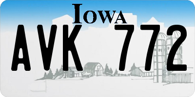 IA license plate AVK772