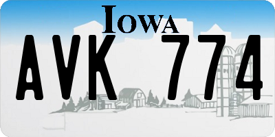 IA license plate AVK774