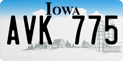 IA license plate AVK775