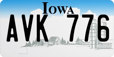 IA license plate AVK776