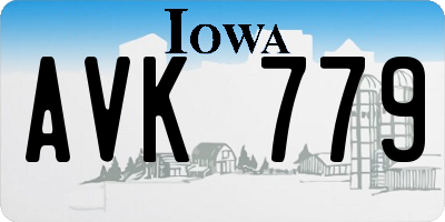 IA license plate AVK779
