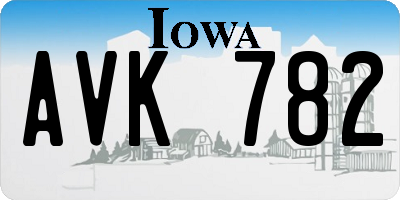 IA license plate AVK782
