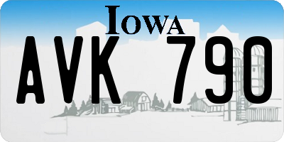 IA license plate AVK790