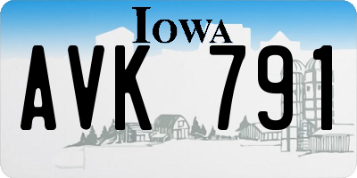 IA license plate AVK791