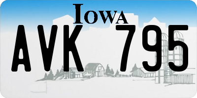 IA license plate AVK795