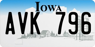 IA license plate AVK796