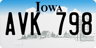 IA license plate AVK798