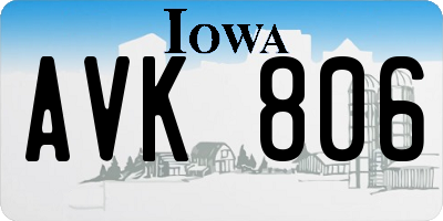 IA license plate AVK806