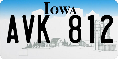 IA license plate AVK812