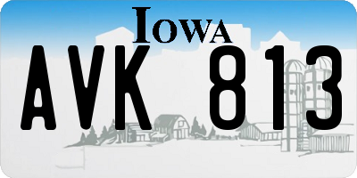 IA license plate AVK813