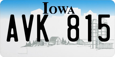 IA license plate AVK815