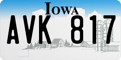 IA license plate AVK817