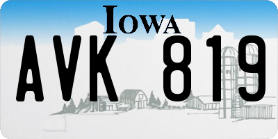 IA license plate AVK819