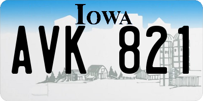 IA license plate AVK821