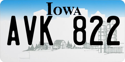 IA license plate AVK822