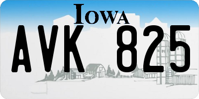 IA license plate AVK825