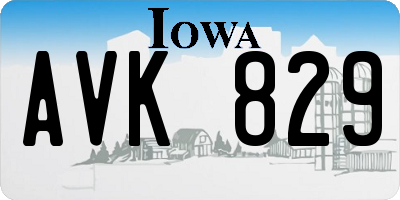 IA license plate AVK829