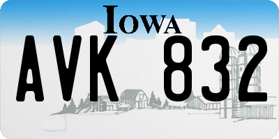 IA license plate AVK832