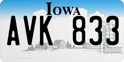 IA license plate AVK833