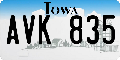 IA license plate AVK835