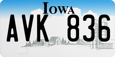 IA license plate AVK836