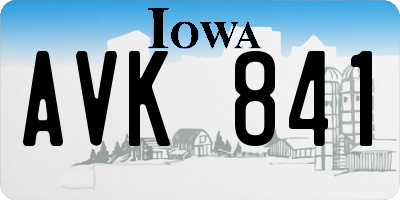 IA license plate AVK841