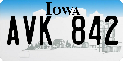 IA license plate AVK842
