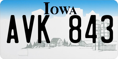 IA license plate AVK843