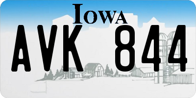IA license plate AVK844