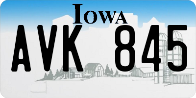 IA license plate AVK845