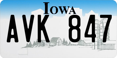 IA license plate AVK847