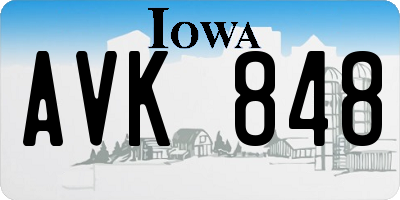 IA license plate AVK848
