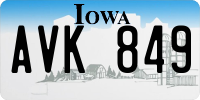 IA license plate AVK849