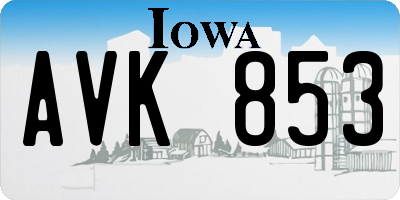 IA license plate AVK853