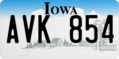 IA license plate AVK854