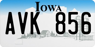 IA license plate AVK856