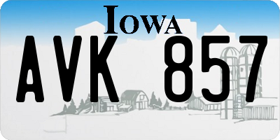 IA license plate AVK857