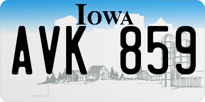 IA license plate AVK859