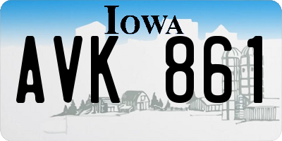 IA license plate AVK861