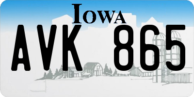 IA license plate AVK865