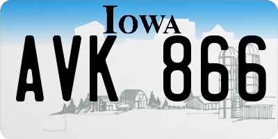 IA license plate AVK866