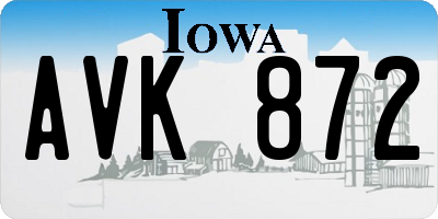 IA license plate AVK872