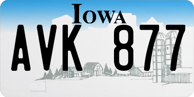 IA license plate AVK877