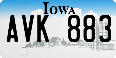 IA license plate AVK883